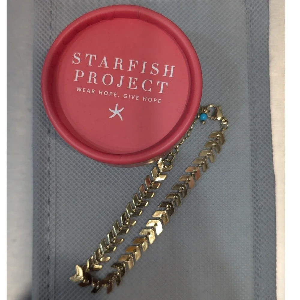 Starfish Project Gold Plated Chevron Link Bracelet Ellen Be Kind Spring Box 2021